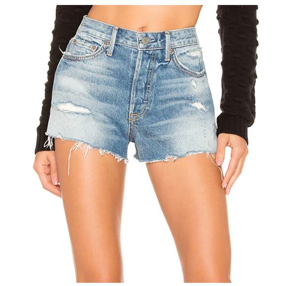 GRLFRND Cindy Shorts in Only With You Sz 25 Light Wash Ripped Distressed Cutoffs - Picture 2 of 13